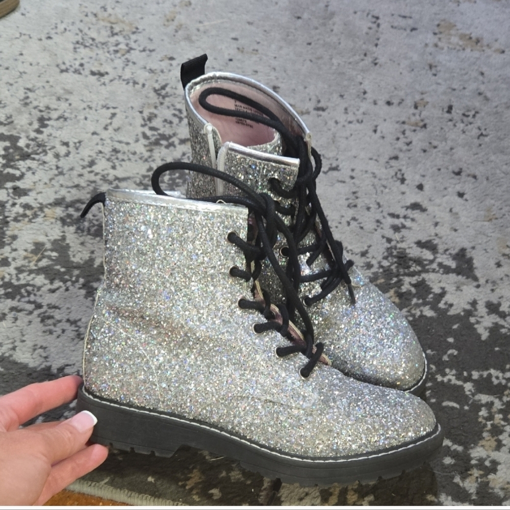 Sparkly Silver Kids Boots Size 3